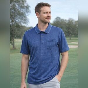 Van Heusen Men's Blue Polo Shirt with Chest Pocket Size XXL